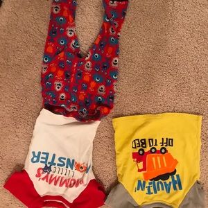 1 pajama outfit w / extra shirt 18 mo
